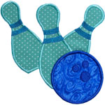 Bowling Ball Strike Applique Design