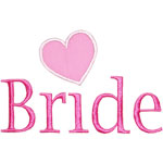 Bride Lettering Applique Design