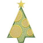 Abstract Circles Christmas Tree Applique Design