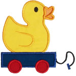 Duck Pull Toy Applique Design