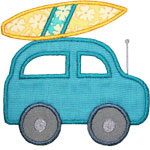 Going Surfing Car Applique Design