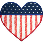 Heart Flag Applique Design