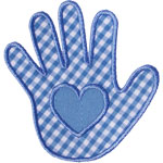 Heart Handprint Applique Design