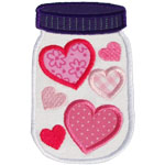 Jar Of Hearts Applique Design