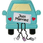 Just Married Car Applique Design