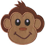 Monkey Face Applique Design