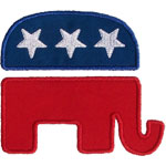 Republican Elephant Applique Design