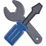 Screwdriver Wrench Applique Design