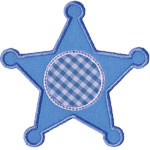 Sheriff Badge Applique Design