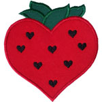 Strawberry Heart Applique Design