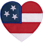 USA Flag Heart Applique Design