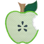 Apple Half Bite Applique Design