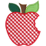 Apple Whole Bite Applique Design