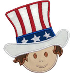 Boy Patriotic Hat Applique Design