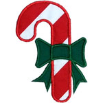 Candy Cane Bow Applique Design