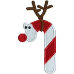 Candy Cane Reindeer Applique Design