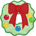 Christmas Wreath Applique Design