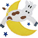 Cow Jumping Over the Moon Applique Design