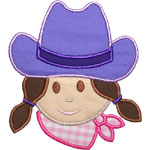 Cowgirl Head Applique Design