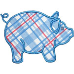 Farm Pig Applique Design