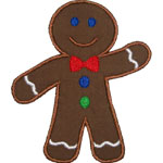 Gingerbread Boy Applique Design