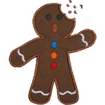 Gingerbread Boy Bite Applique Design