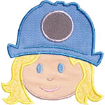 Girl Coal Miner Applique Design