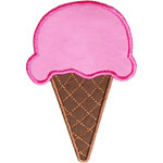 Ice Cream Sugar Cone Applique Design