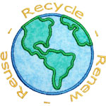Reuse Recycle Renew Applique Design