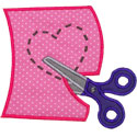 Scissors Heart Applique Design