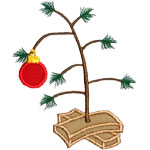 Sparse Christmas Tree Applique Design