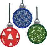 Three Christmas Balls Applique Design