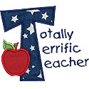 Totally Terrific Teacher Applique Design