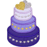 Wedding Cake Hearts Applique Design