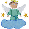 Boy Angel Cloud Applique Design