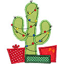 Cactus Christmas Tree Applique Design