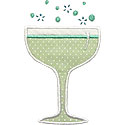 Champagne Glass Applique Design