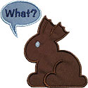 Chocolate Bunny What Applique Design
