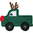 Christmas Truck Reindeer Applique Design