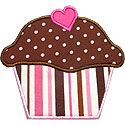 Cupcake Heart Applique Design