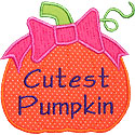 Cutest Pumpkin Bow Applique Design