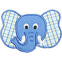 Elephant Head Applique Design