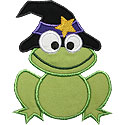 Frog Witch Applique Design