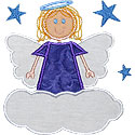 Girl Angel Cloud Applique Design