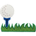 Golf Ball Tee Grass Applique Design