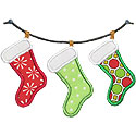 Hanging Christmas Stockings Applique Design