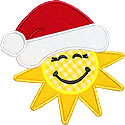 Happy Applique Santa Sun Applique Design