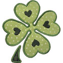 Heart Four Leaf Clover Applique Design