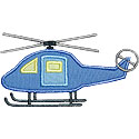 Helicopter Side View Applique Design