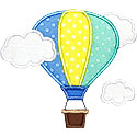 Hot Air Balloon Clouds Applique Design